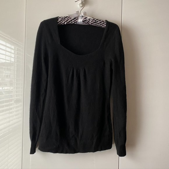 100% Cashmere Big Squred neck Longsleeve Sweater M - Picture 4 of 5